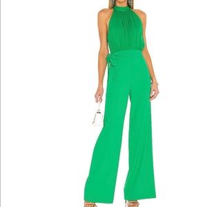 Thelma Halter Neck Jumpsuit in Mint Kelly